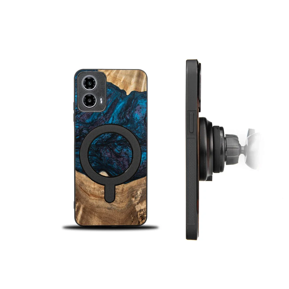 Holzhülle für Motorola Moto G34 5G, Bewood Unique Planets Neptun für MagSafe - Image 2