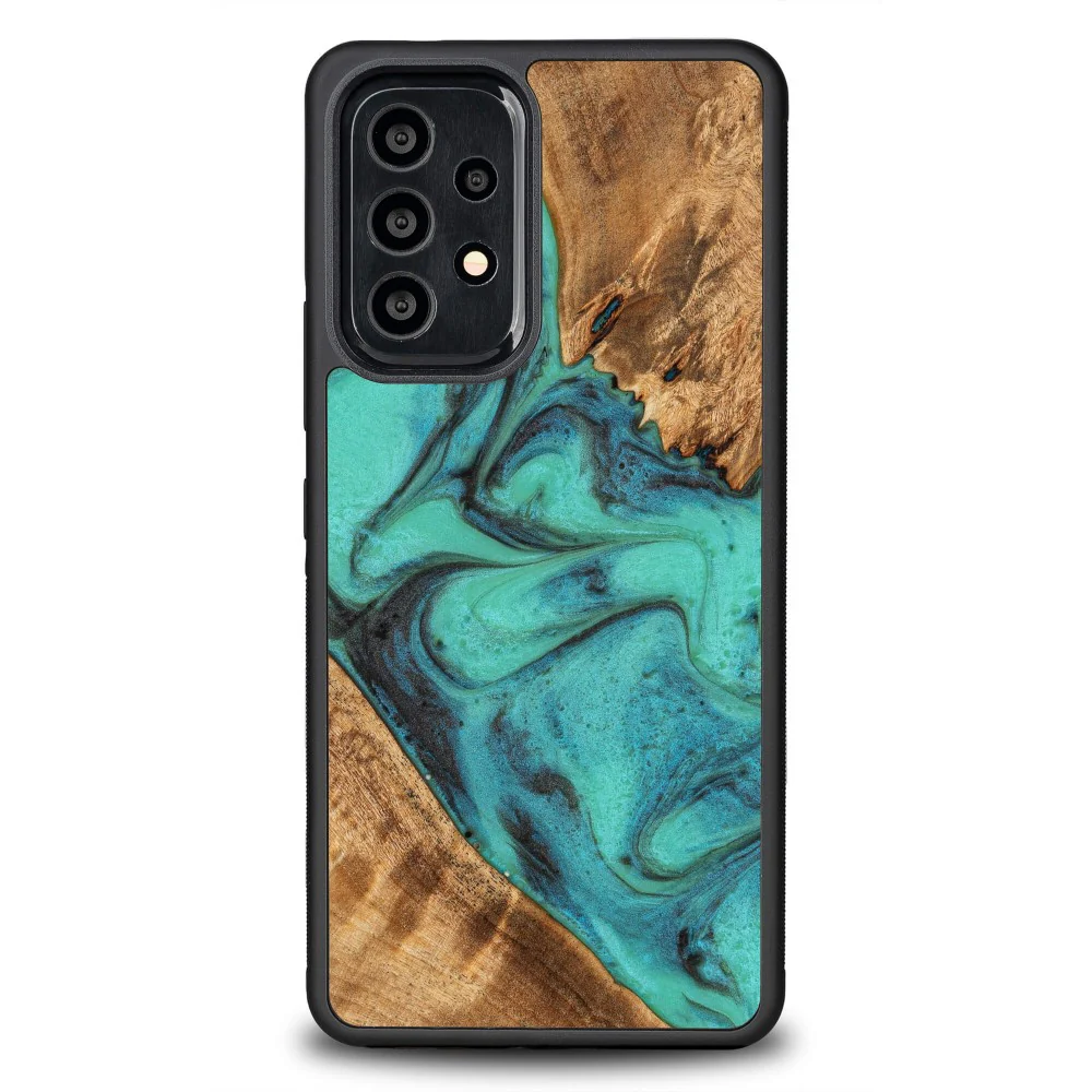 Holzhülle für Galaxy A73 5G, Bewood Unique Turquoise