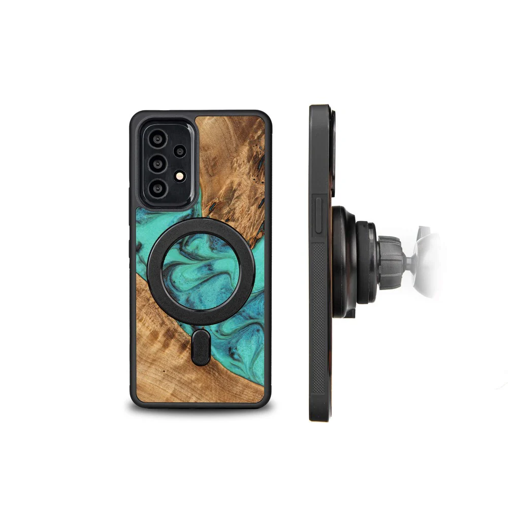 Holzhülle für Galaxy A73 5G, Bewood Unique Turquoise - Image 2