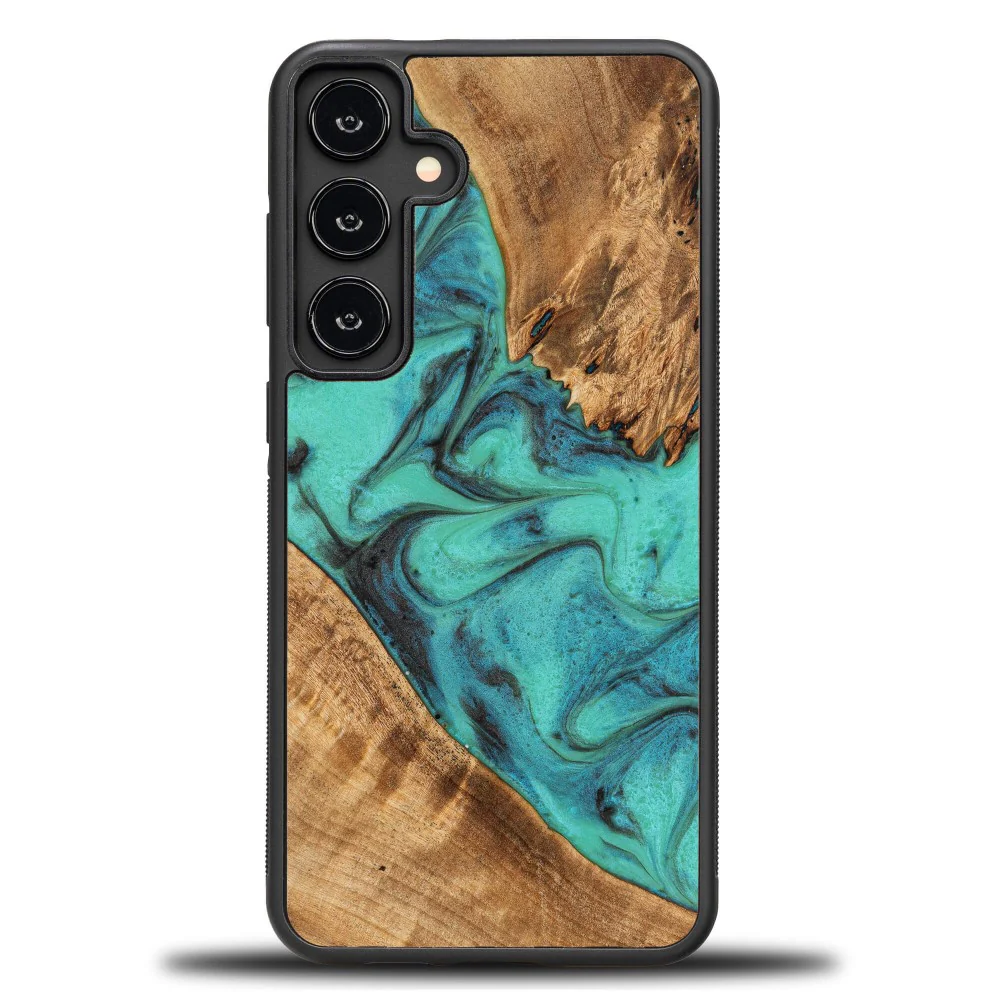Holzhülle für Galaxy S24 Plus, Bewood Unique Turquoise