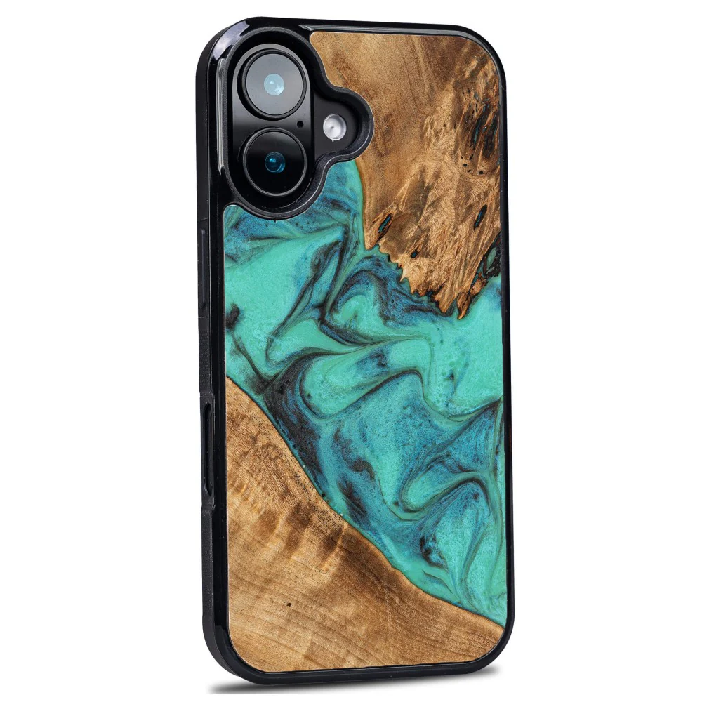 Holzhülle für iPhone 16, Bewood Unique Turquoise - Image 2