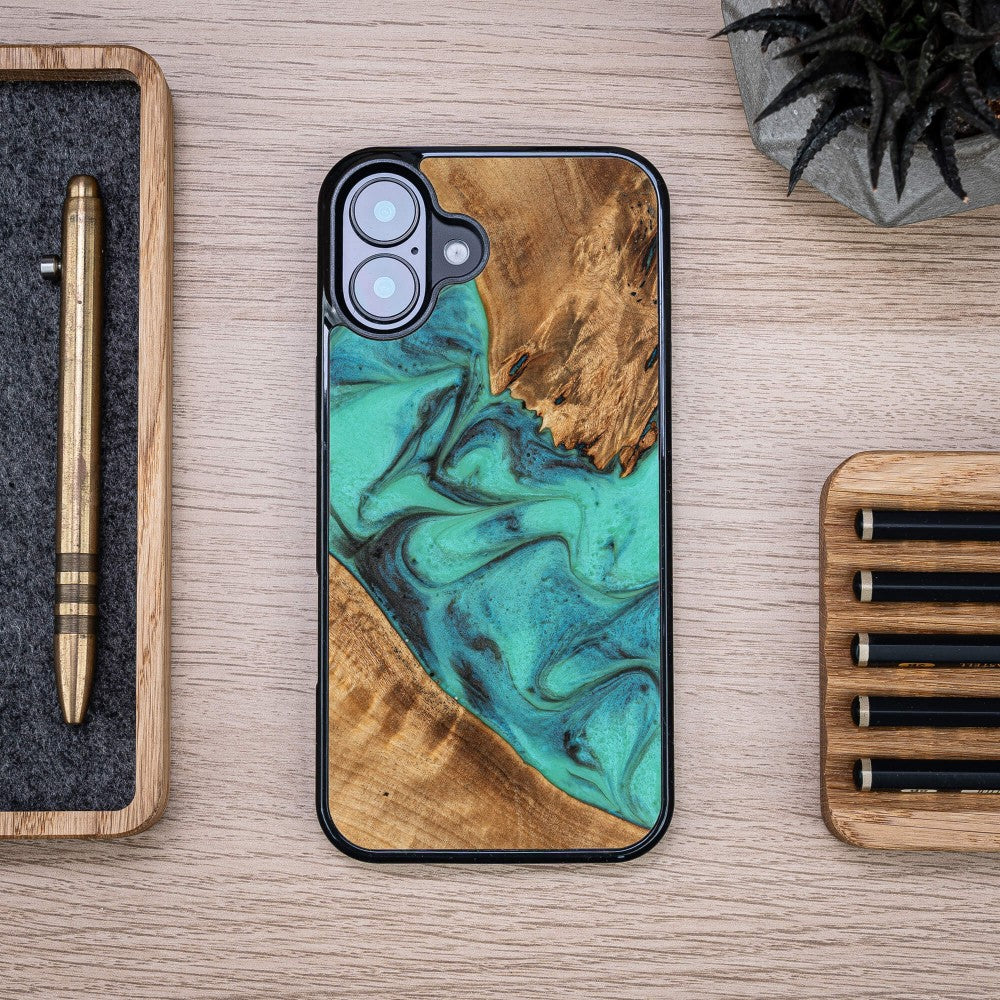 Holzhülle für iPhone 16 Plus, Bewood Unique Turquoise - Image 3