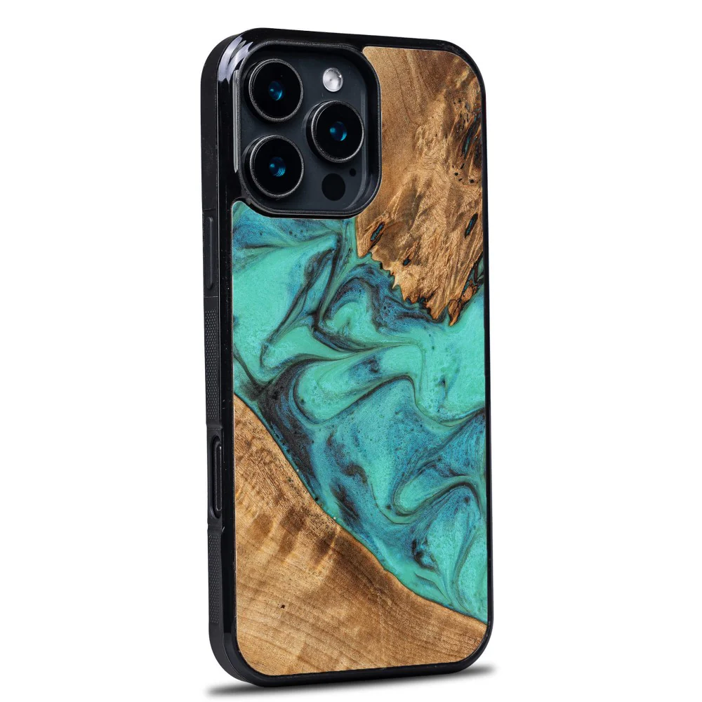Holzhülle für iPhone 16 Pro Max, Bewood Unique Turquoise - Image 2