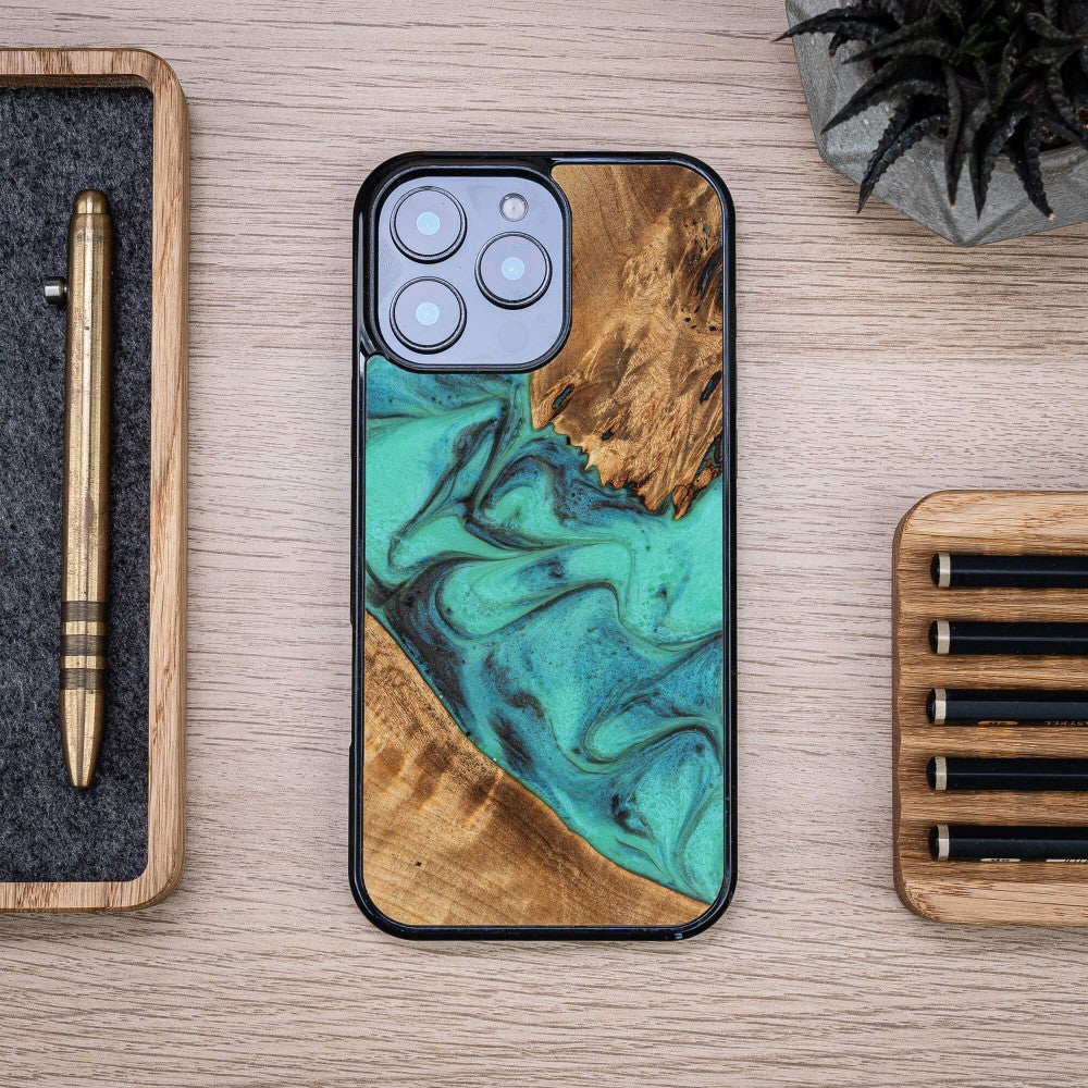 Holzhülle für iPhone 16 Pro Max, Bewood Unique Turquoise - Image 3
