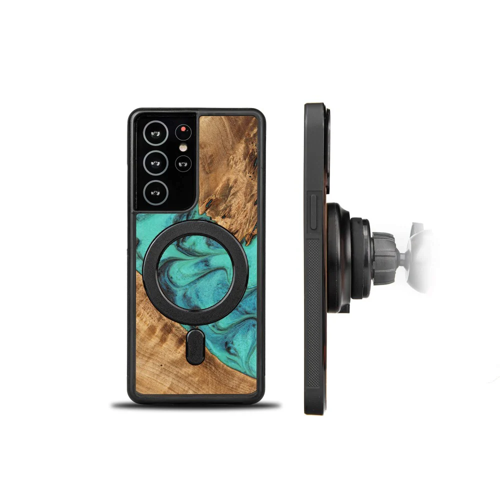 Holzhülle für Galaxy A54 5G, Bewood Unique Turquoise für MagSafe - Image 2