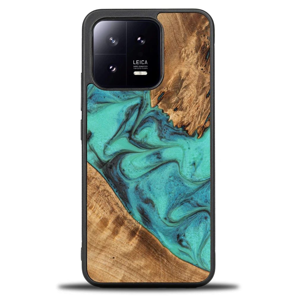 Holzhülle für Xiaomi 13, Bewood Unique Turquoise