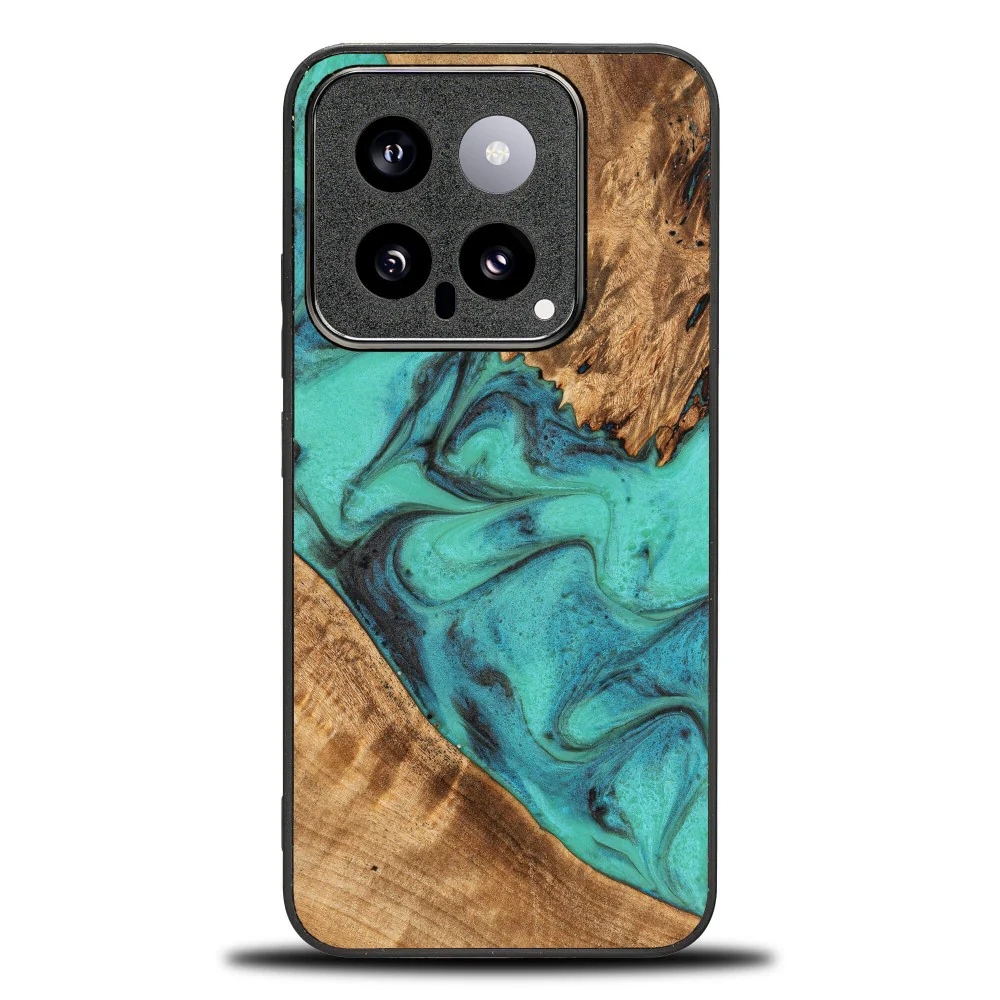 Holzhülle für Xiaomi 14 Pro, Bewood Unique Turquoise