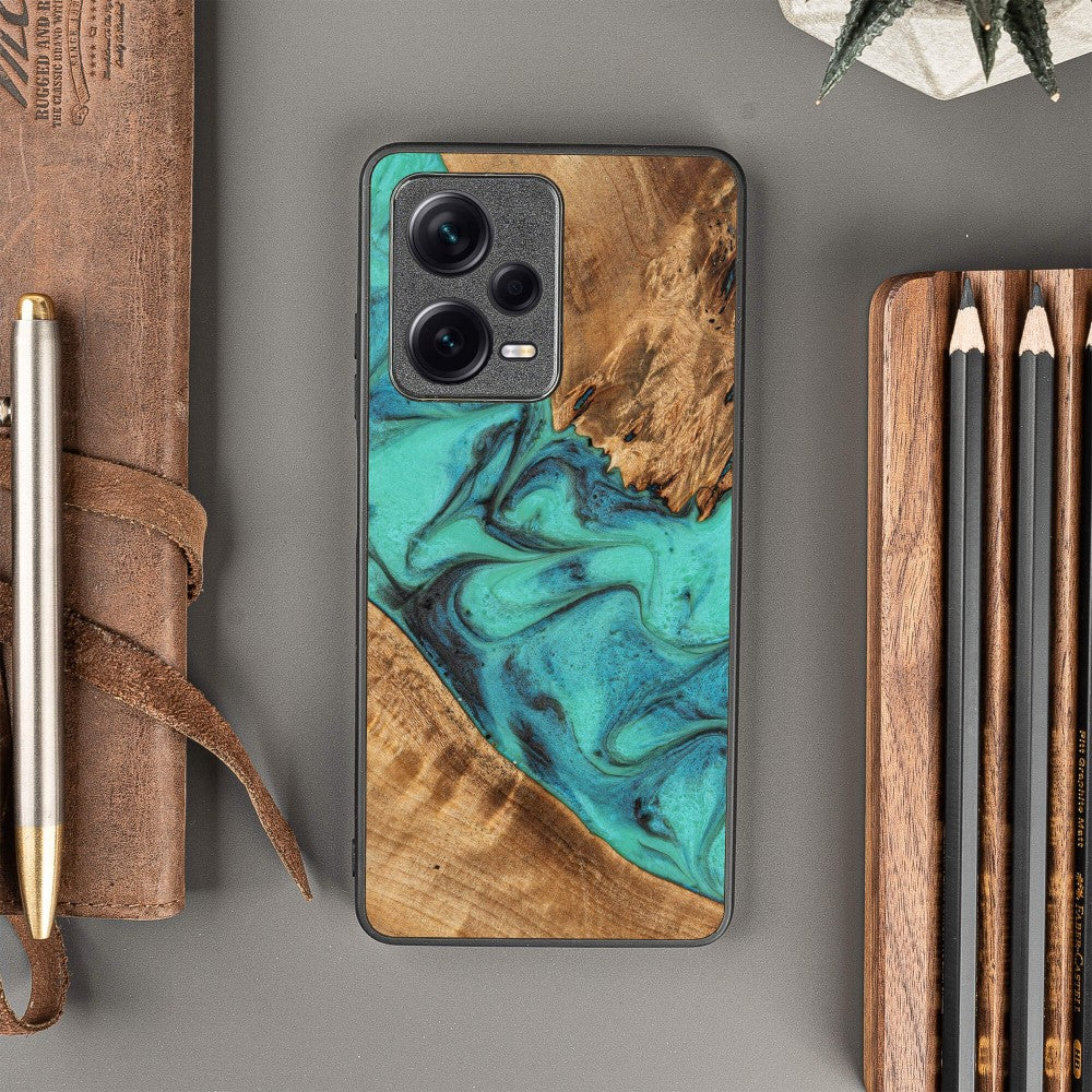 Holzhülle für Xiaomi Redmi Note 12 5G, Bewood Unique Turquoise - Image 3