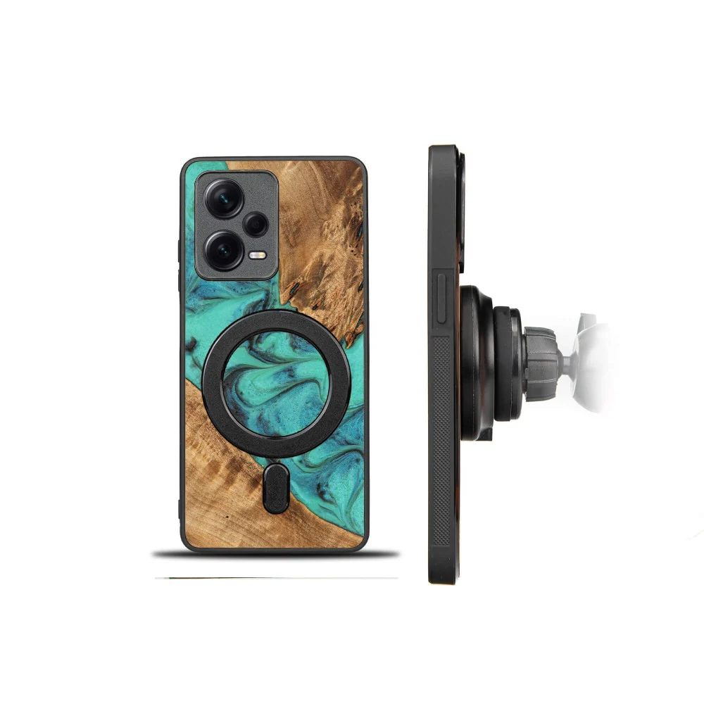 Holzhülle für Xiaomi Redmi Note 12 Pro 5G, Bewood Unique Turquoise - Image 2