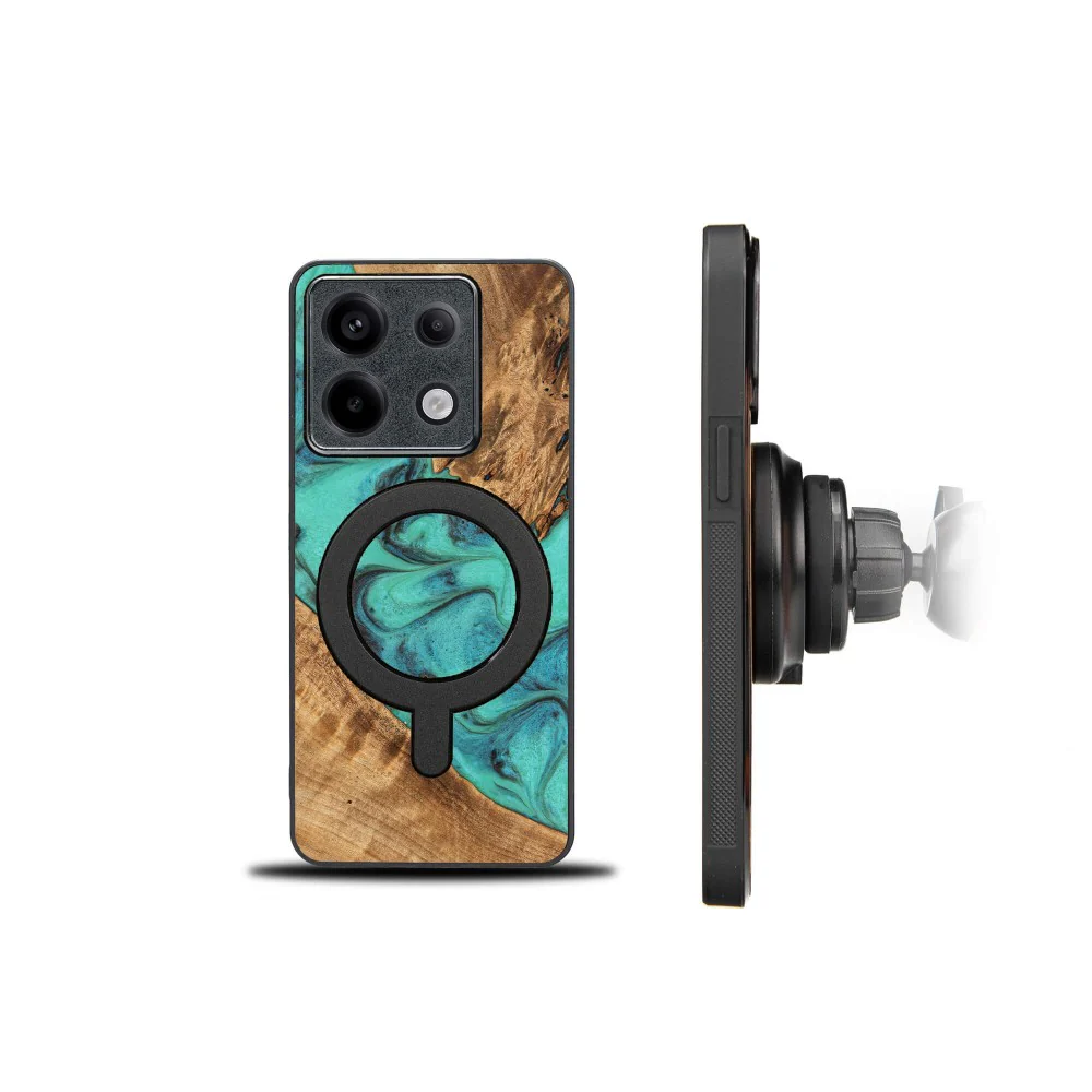 Holzhülle für Xiaomi Redmi Note 13 5G, Bewood Unique Turquoise - Image 2