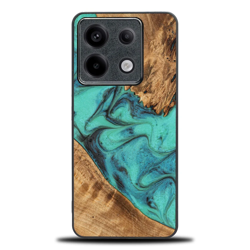 Holzhülle für Xiaomi Redmi Note 13 Pro 5G, Bewood Unique Turquoise