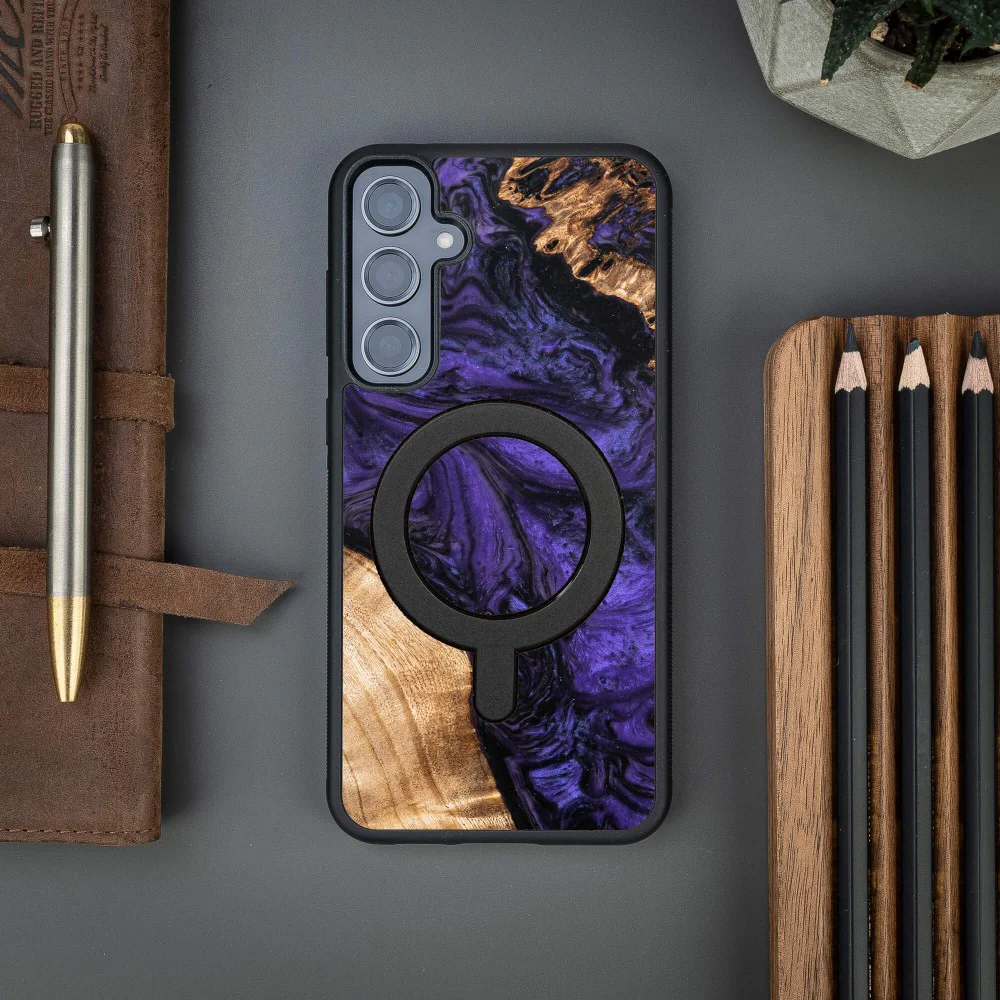 Holzhülle für Galaxy S23 FE, Bewood Unique Violet für MagSafe - Image 3
