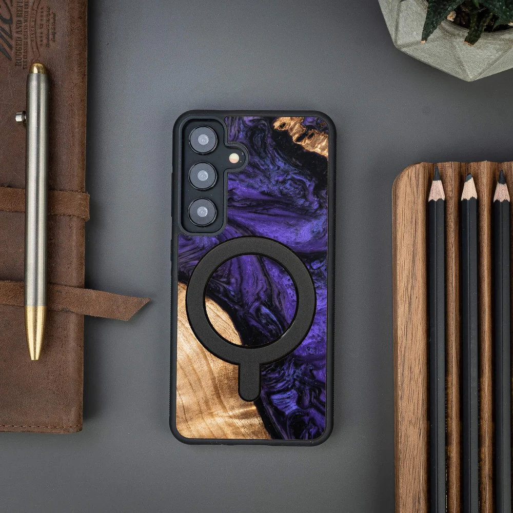 Holzhülle für Galaxy S24, Bewood Unique Violet für MagSafe - Image 3