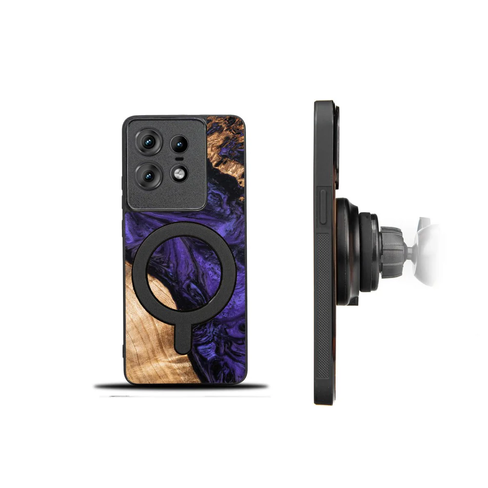 Holzhülle für Motorola Edge 50 Pro, Bewood Unique Violet für MagSafe - Image 2