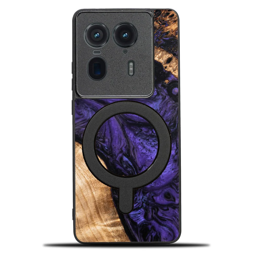 Holzhülle für Motorola Edge 50 Ultra, Bewood Unique Violet für MagSafe