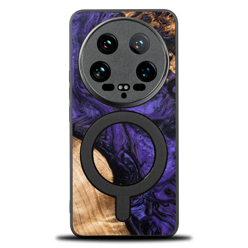 Holzhülle für Xiaomi 14 Ultra, Bewood Unique Violet für MagSafe