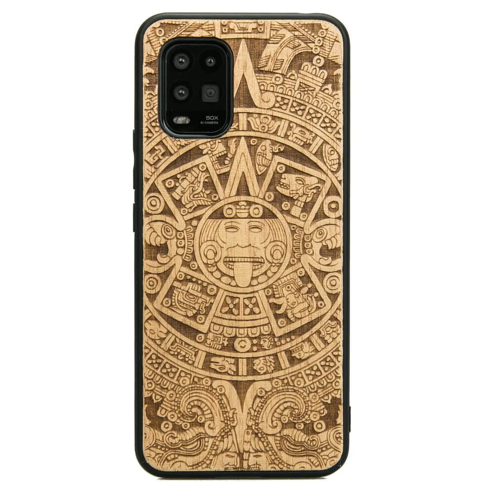 Holzhülle für Xiaomi Mi 10 Lite, Bewood Aniegre Aztekischer Kalender