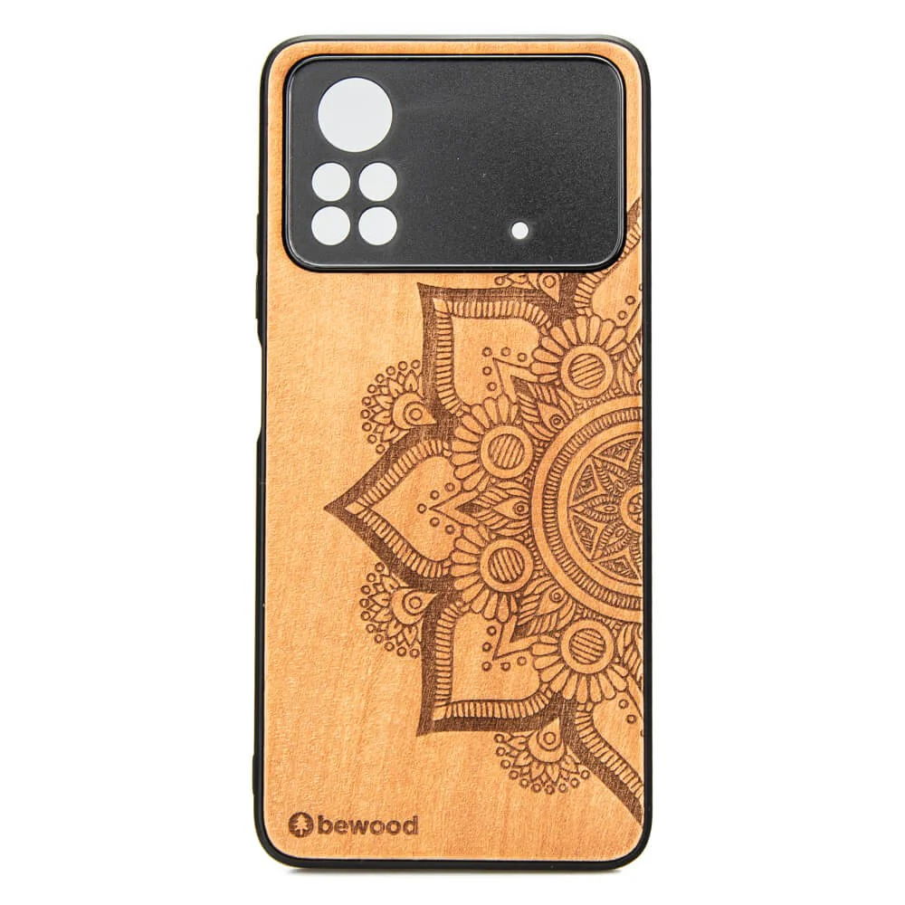 Holzhülle für Xiaomi Poco X4 Pro 5G, Bewood Apfelbaum Mandala