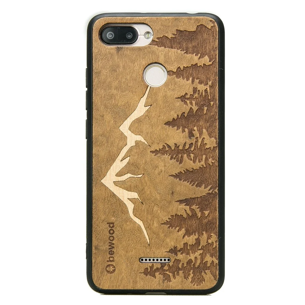 Holzhülle für Xiaomi Redmi 6 / 6A, Bewood Imbuia-Gebirge