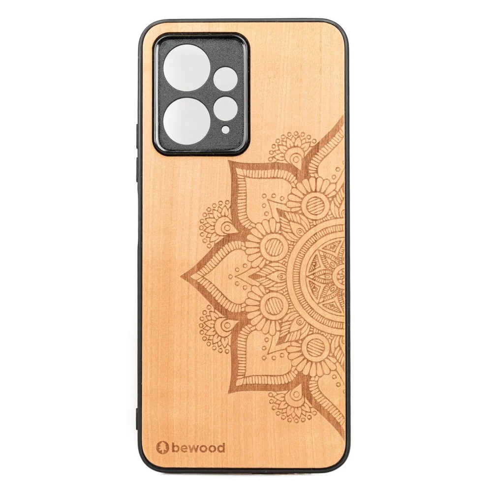 Holzhülle für Xiaomi Redmi Note 12 4G, Bewood Apfelbaum Mandala