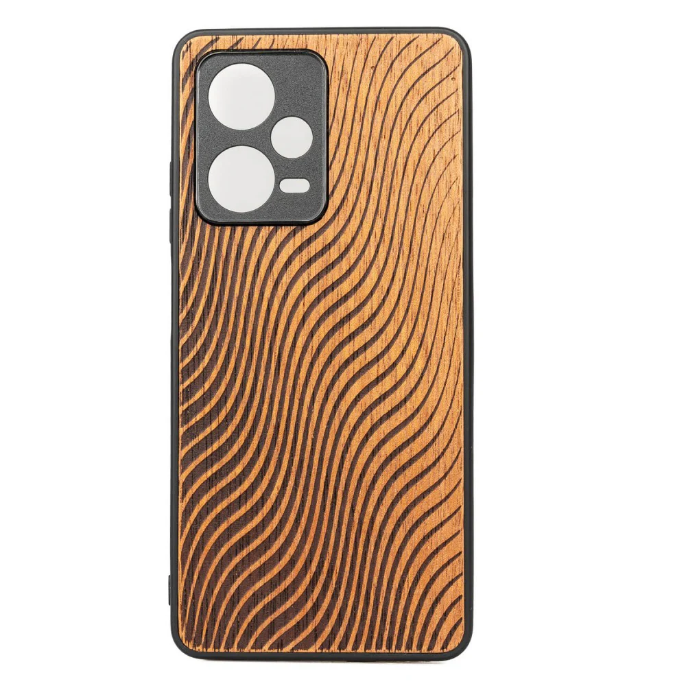 Holzhülle für Xiaomi Redmi Note 12 Pro 5G, Bewood Merbauwellen