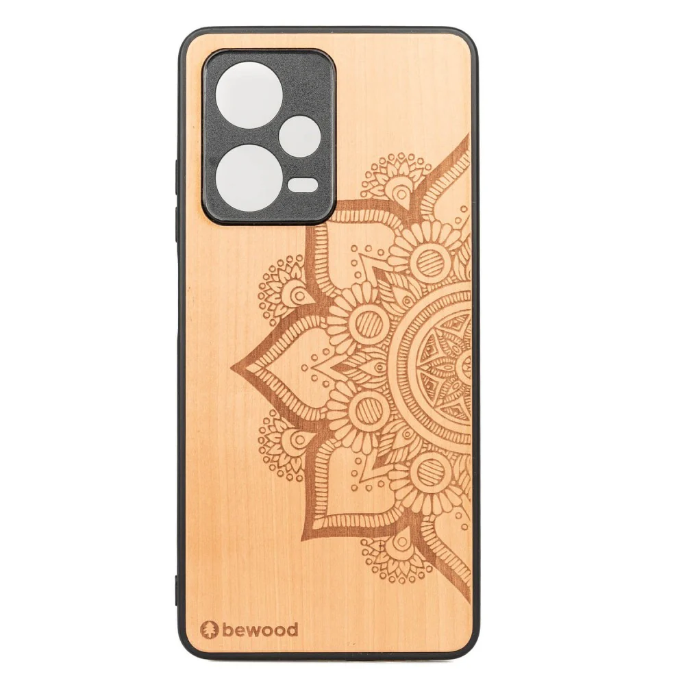 Holzhülle für Xiaomi Redmi Note 12 Pro+ 5G, Bewood Apfelbaum Mandala