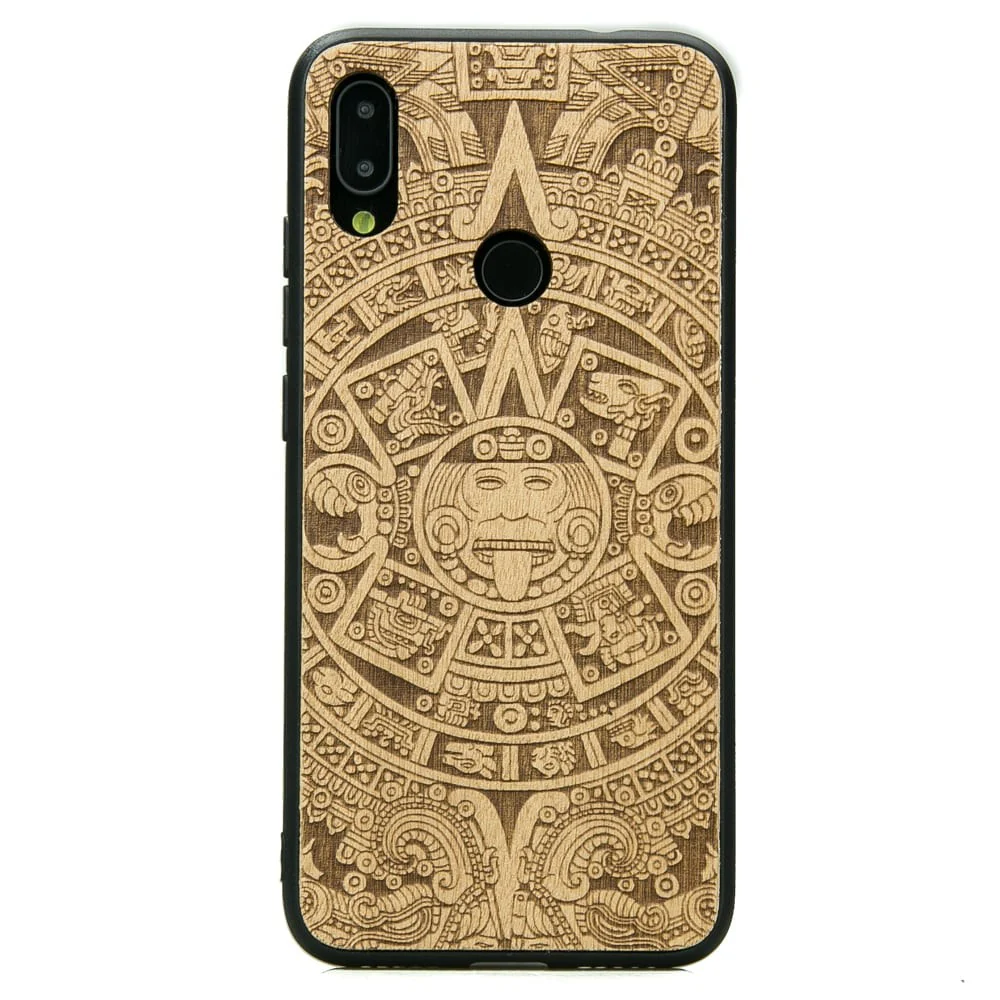 Holzhülle für Xiaomi Redmi Note 7, Bewood Aniegre Aztekischer Kalender