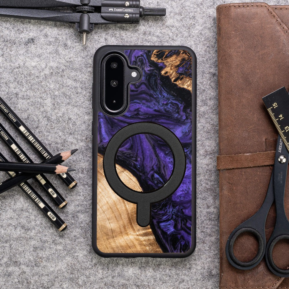Holzhülle für Galaxy A26 5G, Bewood Unique Violet für MagSafe - Image 3