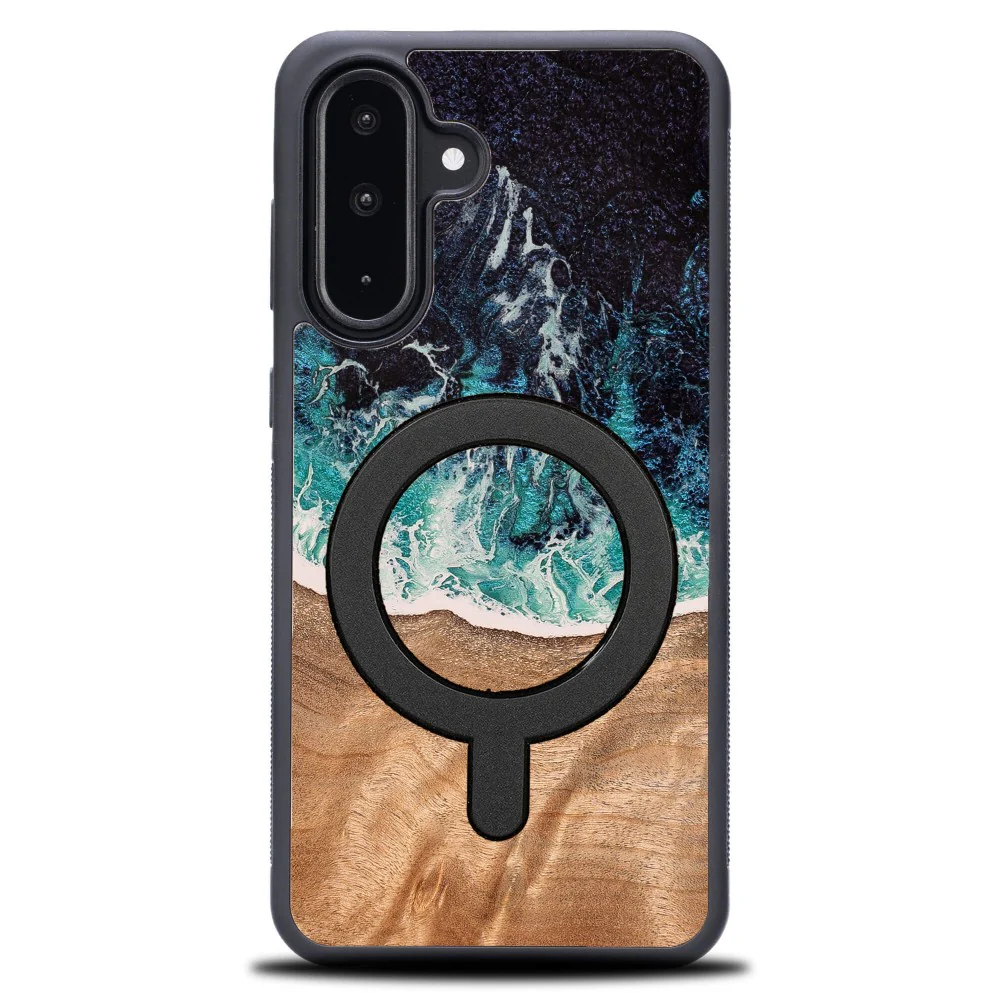 Holzhülle für Galaxy A36 5G, Bewood Unique Dream Island für MagSafe, Blau-Braun - Image 10