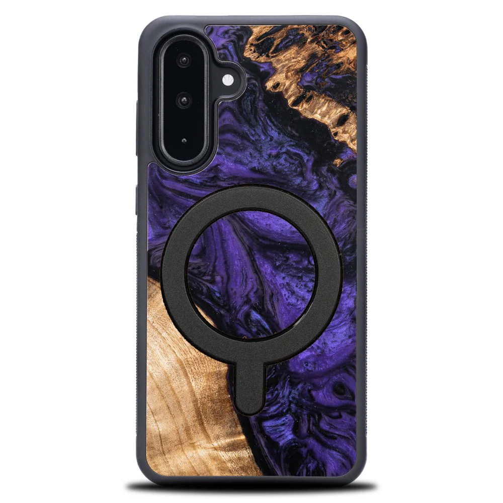 Holzhülle für Galaxy A36 5G, Bewood Unique Violet für MagSafe