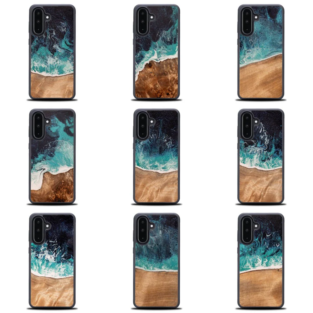 Holzhülle für Galaxy A56 5G, Bewood Unique Dream Island, Blau-Braun - Image 3