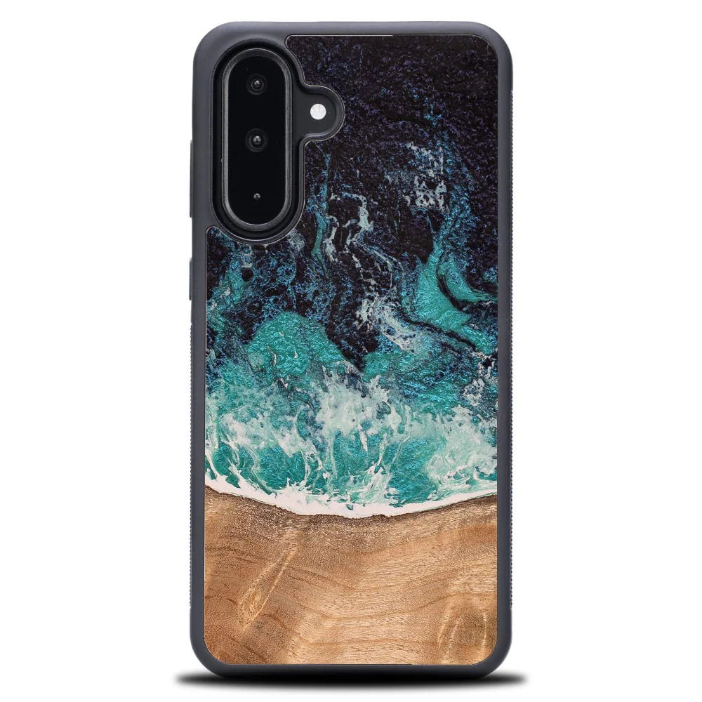 Holzhülle für Galaxy A56 5G, Bewood Unique Dream Island, Blau-Braun - Image 5