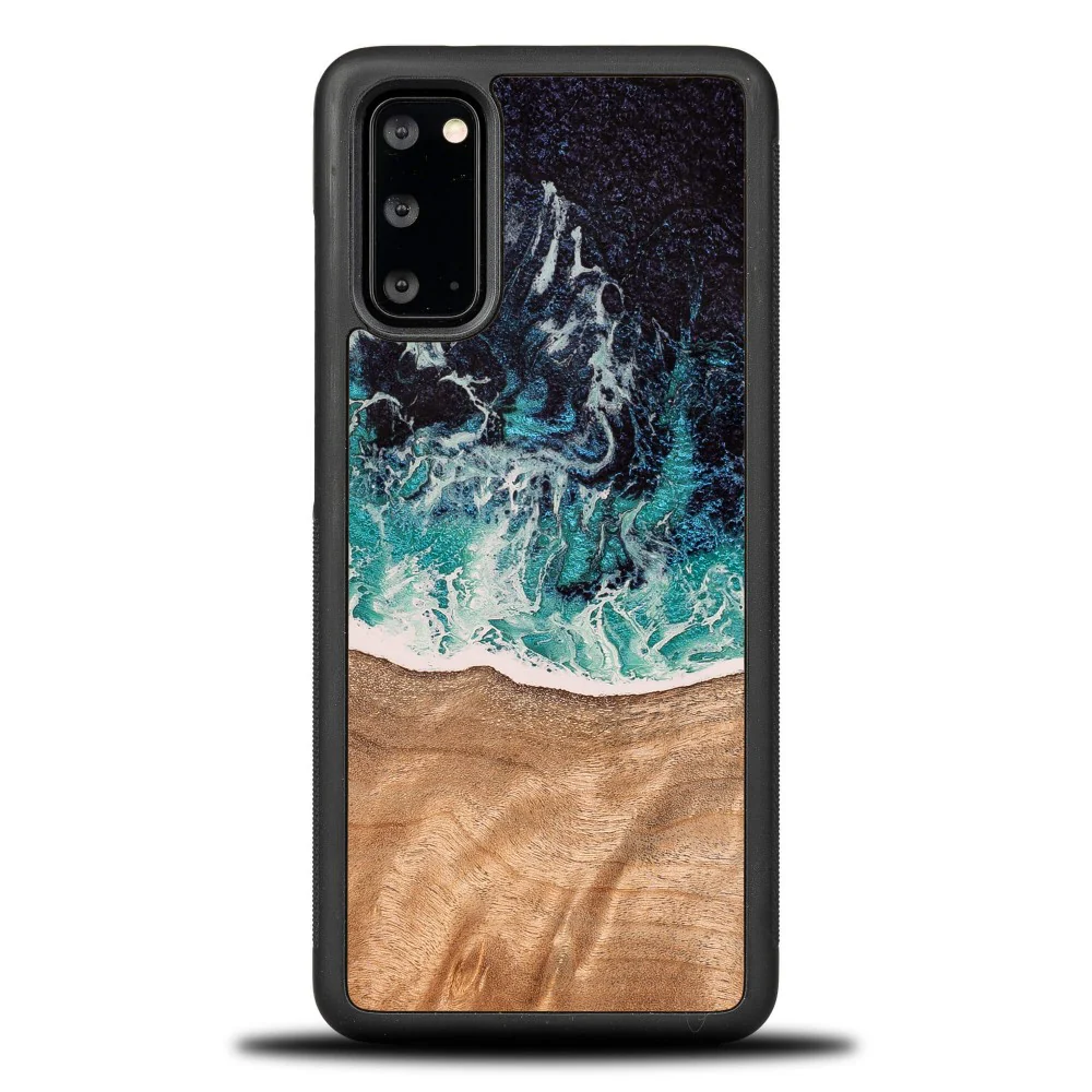 Holzhülle für Galaxy S20 FE, Bewood Unique Dream Island, Blau-Braun - Image 10
