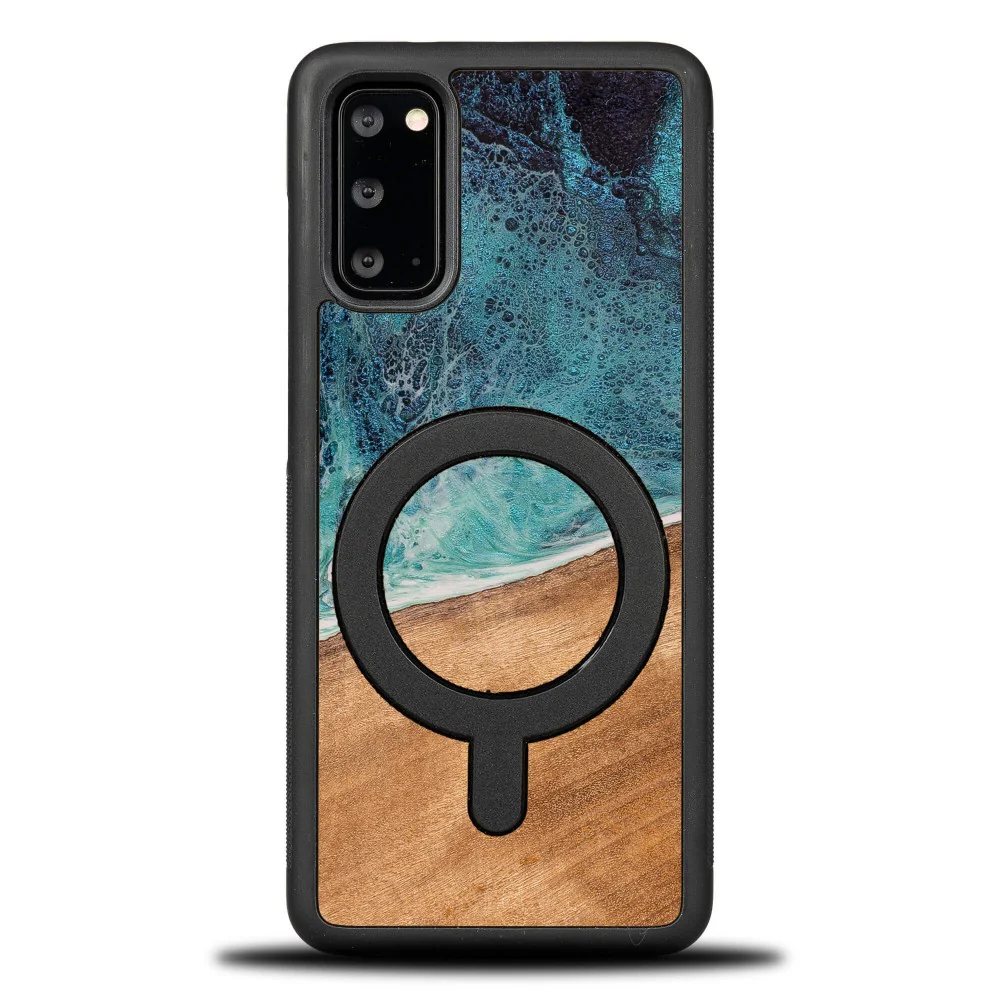 Holzhülle für Galaxy S20 FE, Bewood Unique Dream Island für MagSafe, Blau-Braun - Image 10