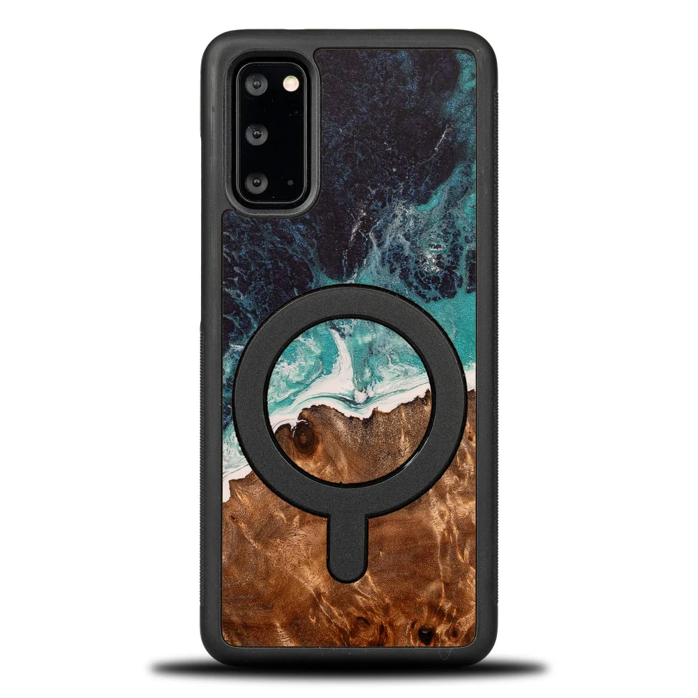Holzhülle für Galaxy S20 FE, Bewood Unique Dream Island für MagSafe, Blau-Braun - Image 7