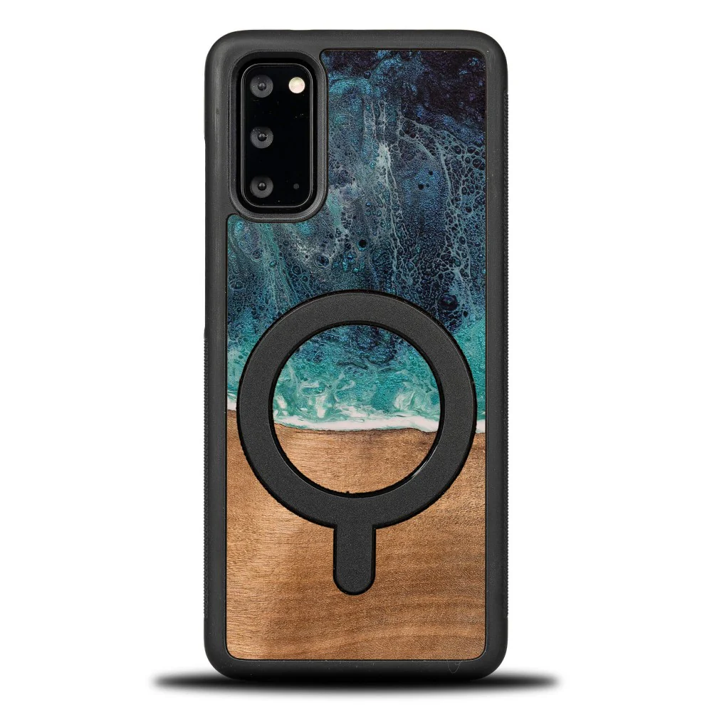 Holzhülle für Galaxy S20 FE, Bewood Unique Dream Island für MagSafe, Blau-Braun - Image 9