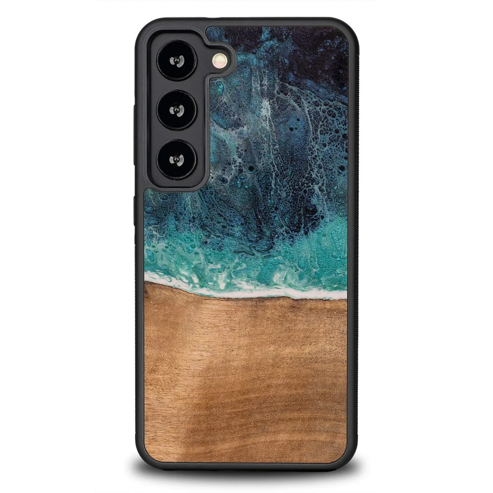 Holzhülle für Galaxy S23, Bewood Unique Dream Island, Blau-Braun - Image 8