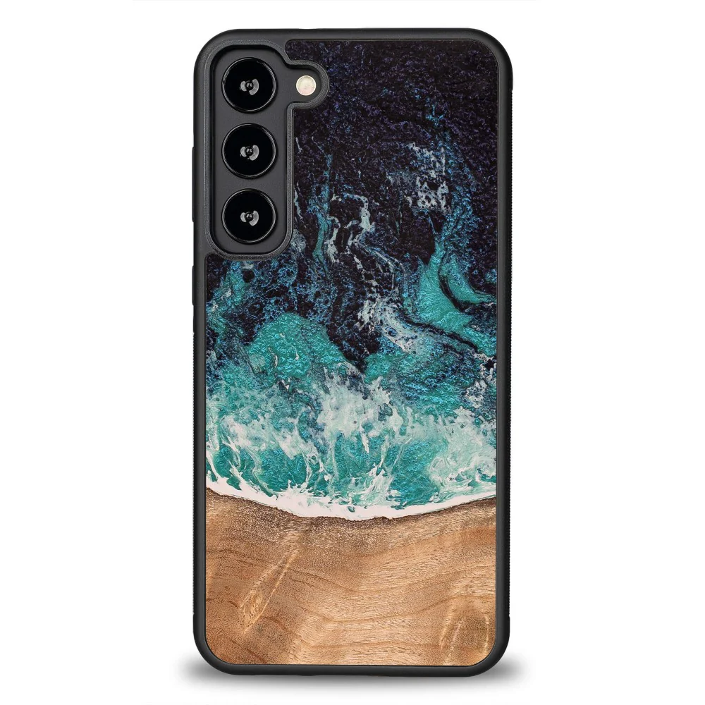 Holzhülle für Galaxy S23 Plus, Bewood Unique Dream Island, Blau-Braun - Image 5
