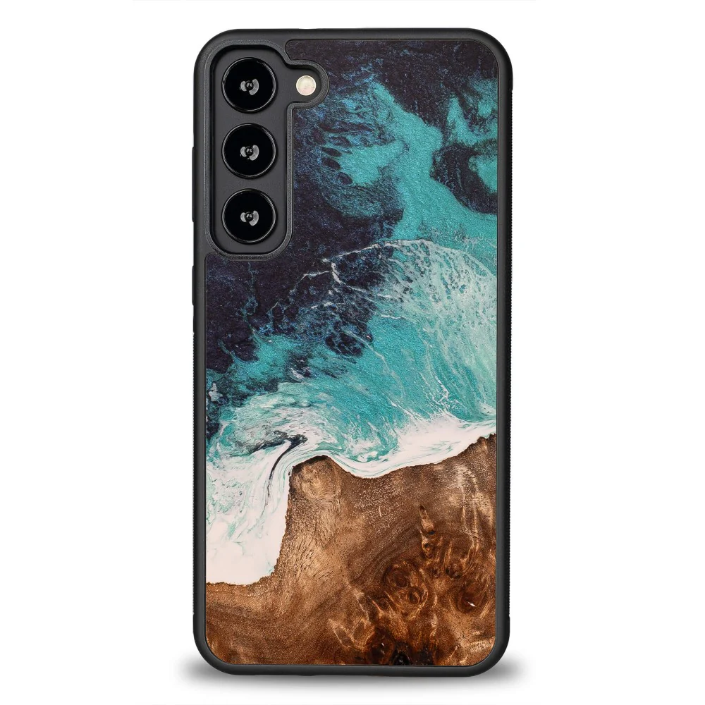 Holzhülle für Galaxy S23 Plus, Bewood Unique Dream Island, Blau-Braun - Image 6