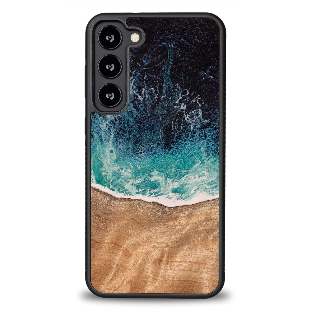 Holzhülle für Galaxy S23 Plus, Bewood Unique Dream Island, Blau-Braun - Image 7