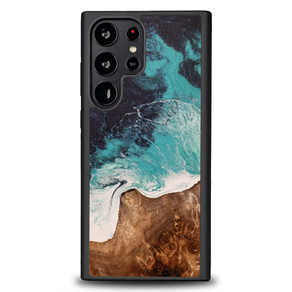 Holzhülle für Galaxy S23 Ultra, Bewood Unique Dream Island, Blau-Braun - Image 6
