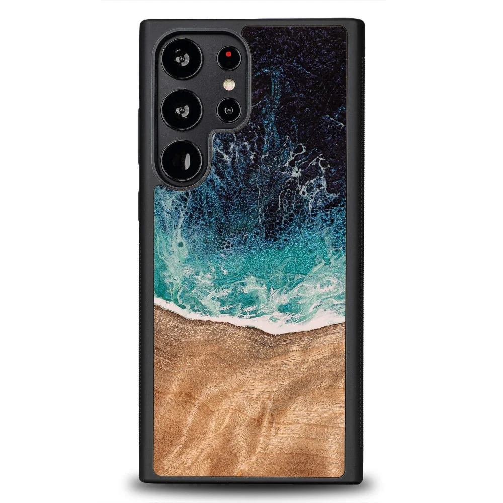 Holzhülle für Galaxy S23 Ultra, Bewood Unique Dream Island, Blau-Braun - Image 7