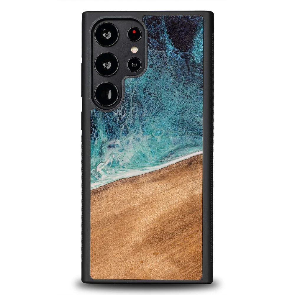Holzhülle für Galaxy S23 Ultra, Bewood Unique Dream Island, Blau-Braun - Image 9