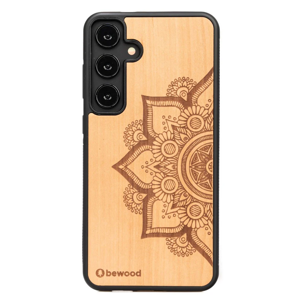 Holzhülle für Galaxy S24 FE, Bewood Apfelbaum Mandala