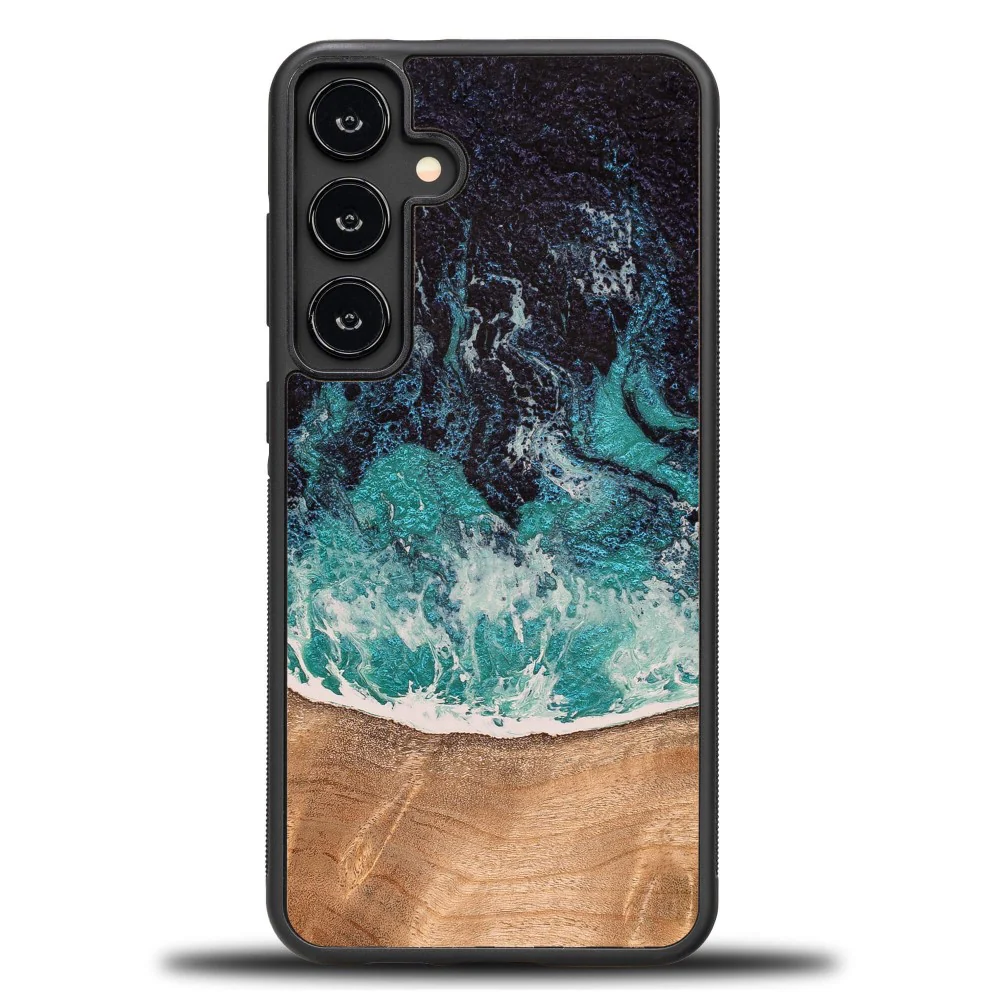 Holzhülle für Galaxy S24 Plus, Bewood Unique Dream Island, Blau-Braun - Image 5
