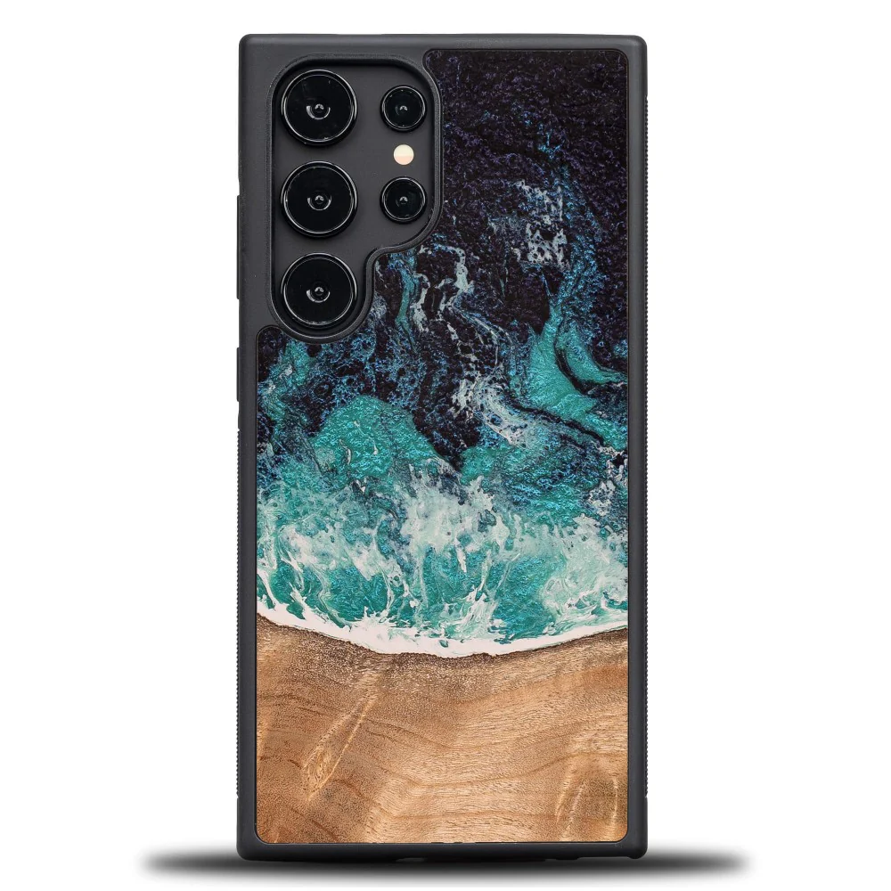 Holzhülle für Galaxy S24 Ultra, Bewood Unique Dream Island, Blau-Braun - Image 5