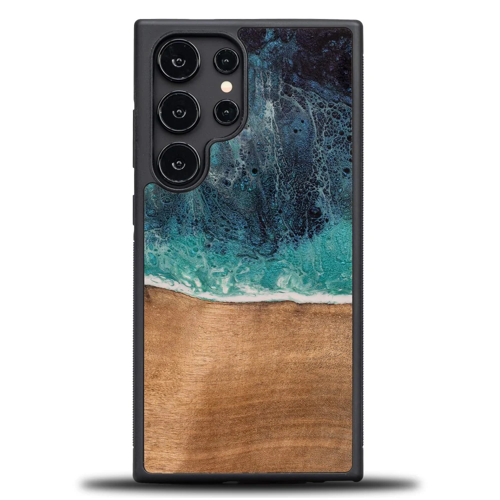 Holzhülle für Galaxy S24 Ultra, Bewood Unique Dream Island, Blau-Braun - Image 8
