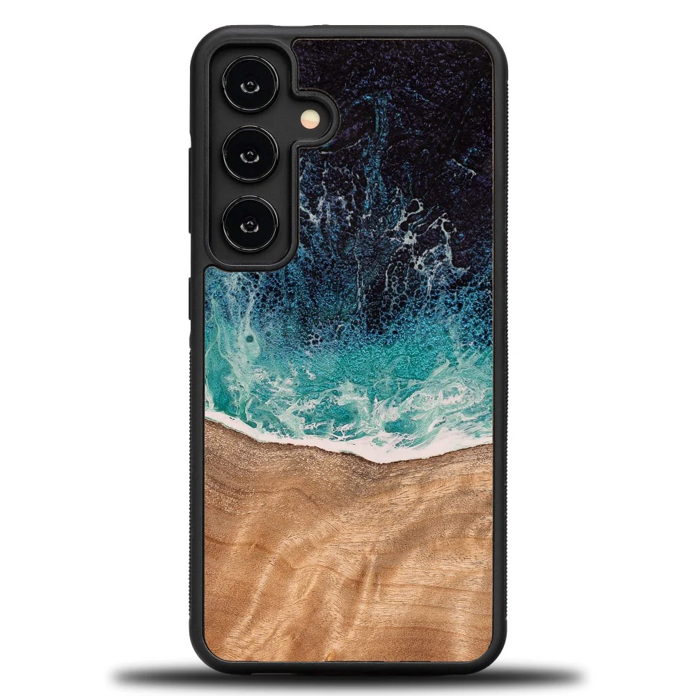 Holzhülle für Galaxy S25 FE, Bewood Unique Dream Island, Blau-Braun - Image 7