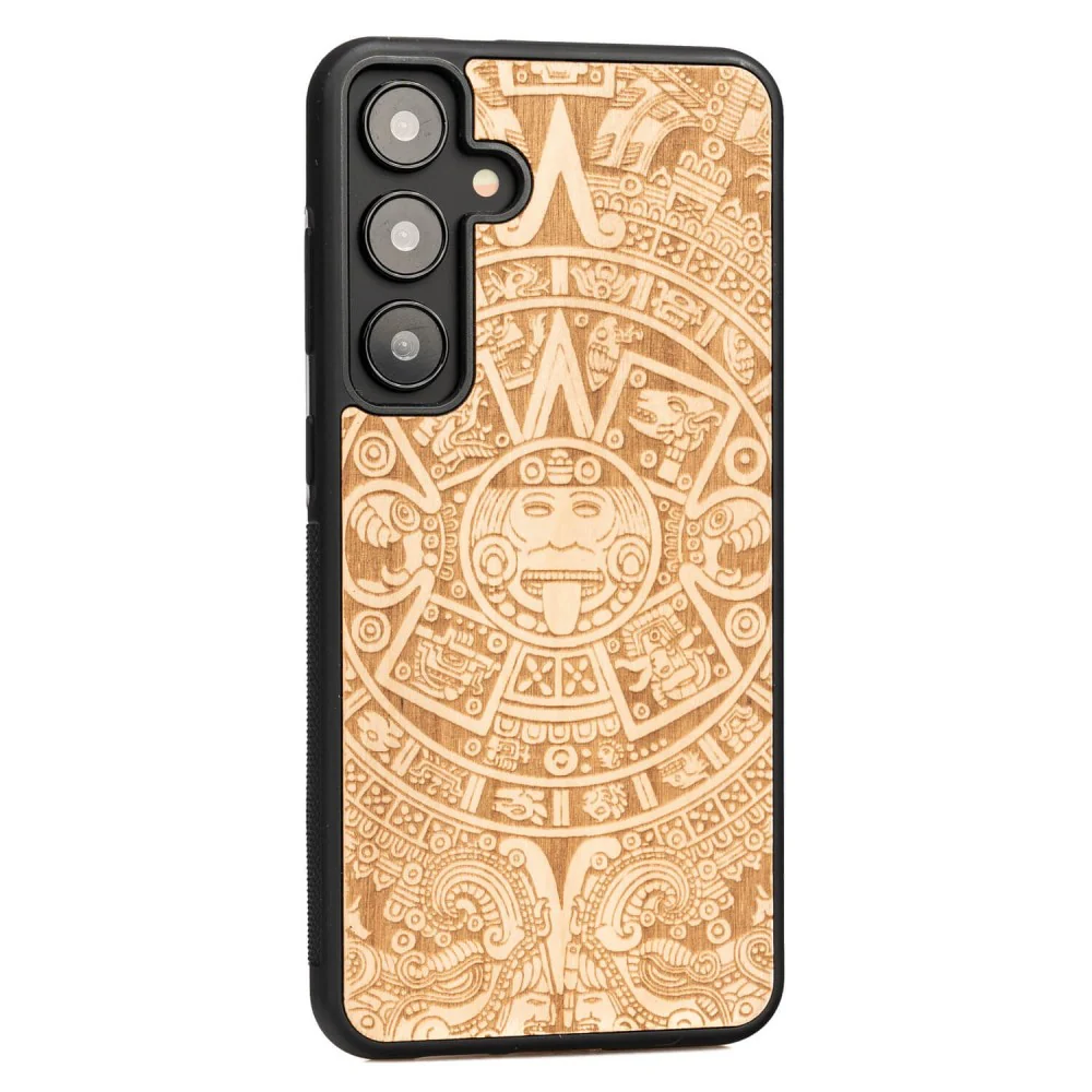 Holzhülle für Galaxy S25 Plus, Bewood Aniegre Aztekischer Kalender - Image 2