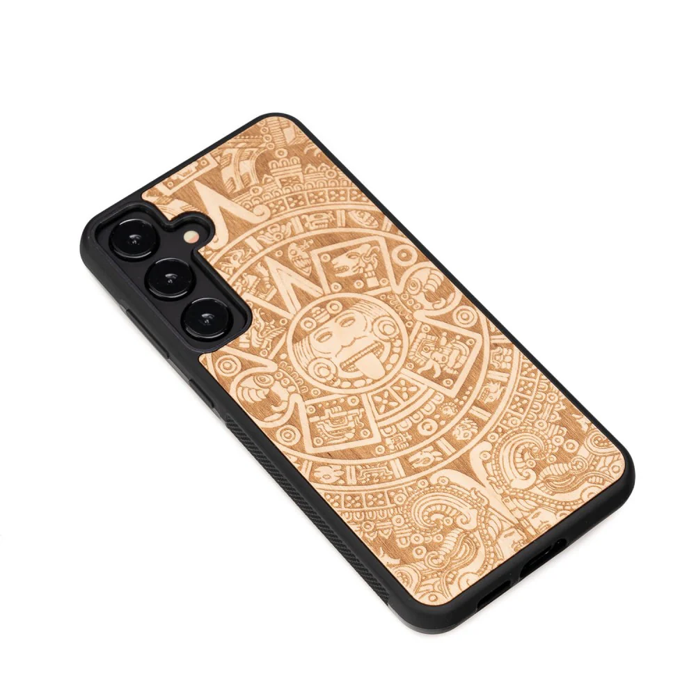 Holzhülle für Galaxy S25 Plus, Bewood Aniegre Aztekischer Kalender - Image 3